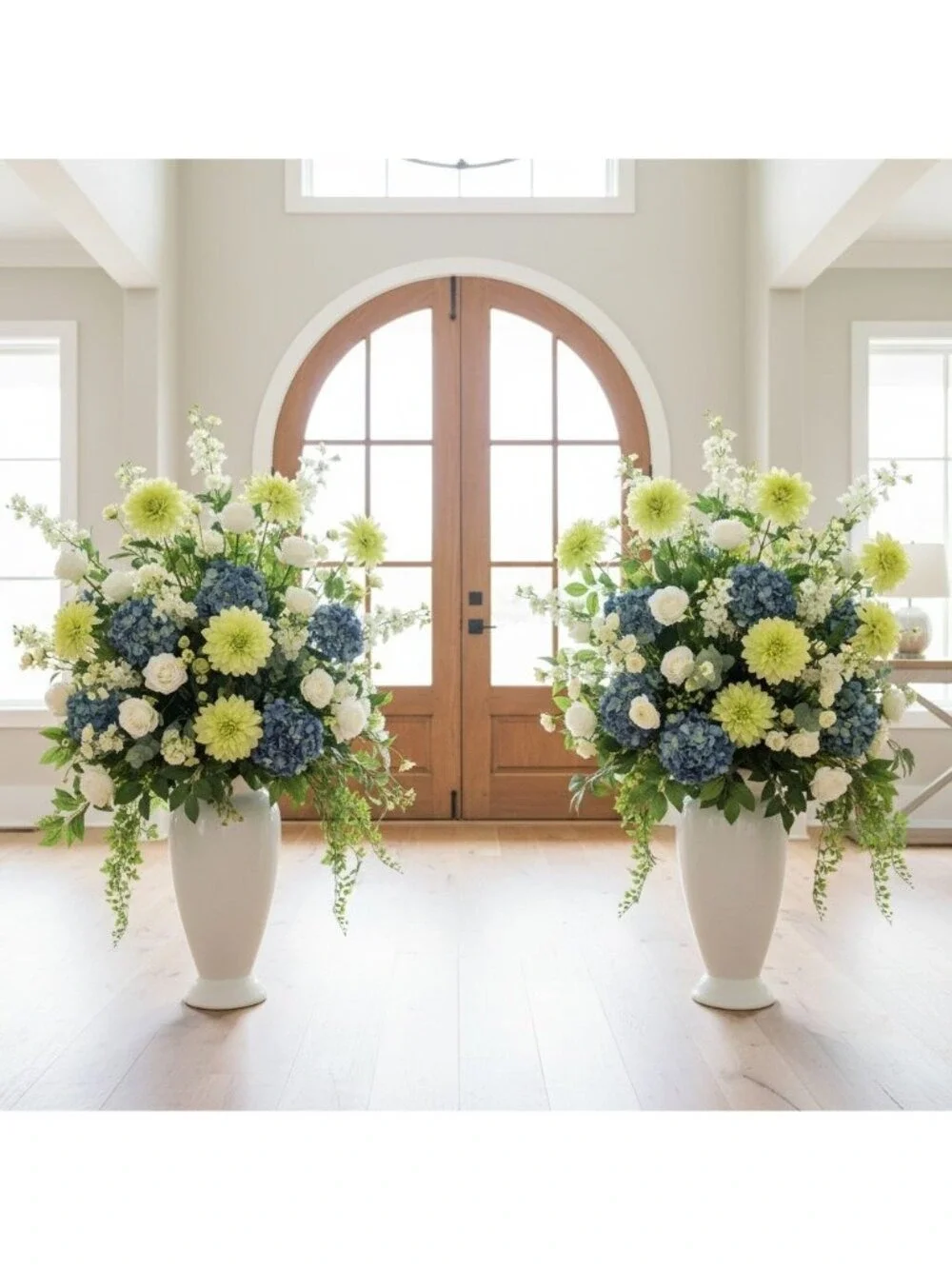 Green Dahlia Stem Artificial Flower 24 Inch 5 Inch Bloom Light Green